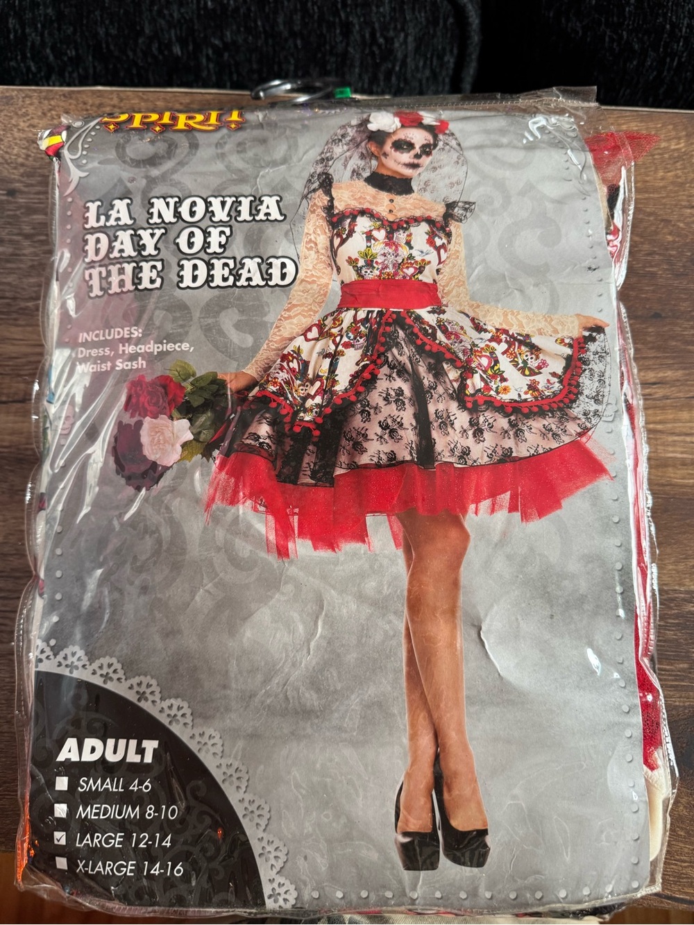 Spirit Day of the Dead Women's Costume - Red, Black, Cream